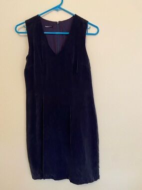 Sleeveless Velvet Mini Dress in Navy